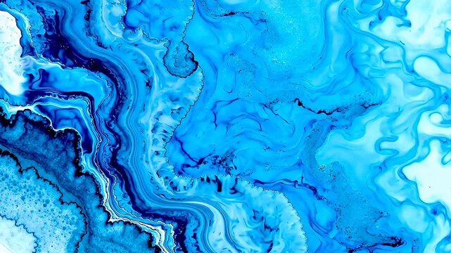 Blue and white abstract fluid pattern