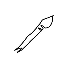 Obraz premium Paint Brush Artist Hand Drawn Line Art Vector Icon Illustration