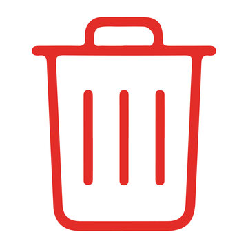 Red trash bin icon vector illustration
