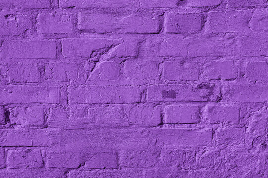 Purple painted brick wall surface
