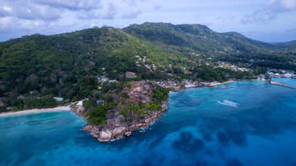 Aerial View of La Digue Island Seychelles © ArturSniezhyn