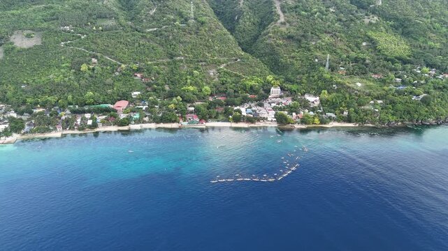 Aerial View of Whale Shark Watching in Oslob, Philippines