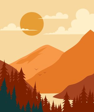 landscape with mountains