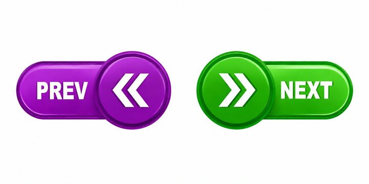 Pill shaped prev next navigation buttons with arrows