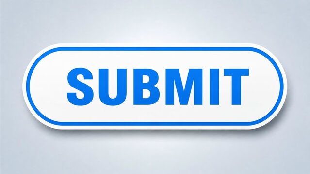 Blue modern submit button with 3d shadow effect