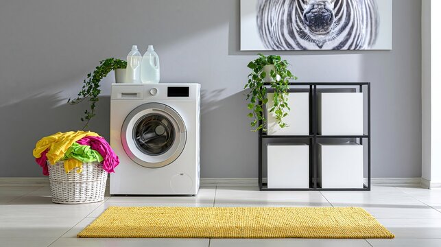 washing machine in the bathroom