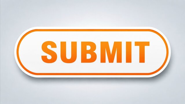 Bright orange submit button with glossy effect and 3d shadow