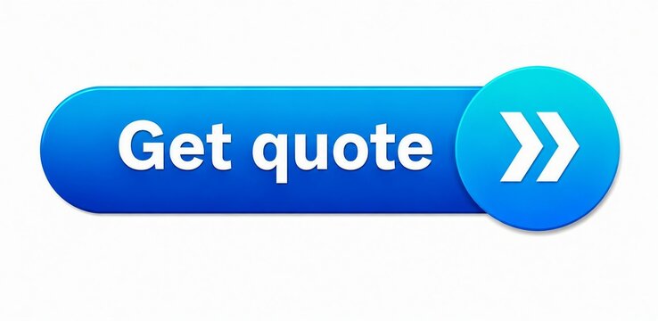 Modern blue call to action button with get quote text and arrow