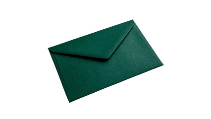 Blank elegant dark green rectangular paper envelope for formal invitation business letters greetings isolated on transparent background © Pavel