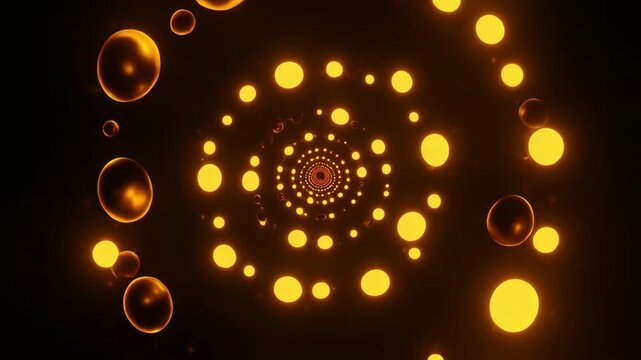光の泡が吸い込まれる螺旋のトンネル
