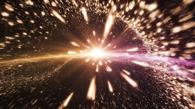 Wormhole of Light and Stars: A mesmerizing visual representation of a cosmic wormhole, with streaks of light and scattered stellar elements creating a dynamic and expansive journey through space.