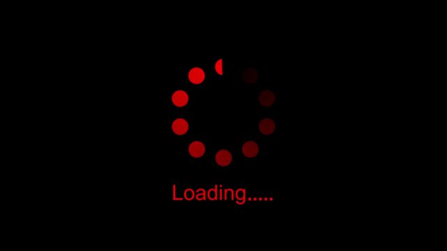 Black color dots spinning animation Loading wheel animation - Animated spinning load icon with alpha layer transparent background. downloading process icon. Loading loading wheel 4k video animation