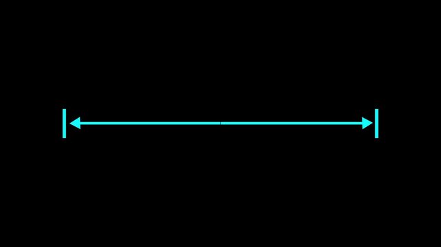 Measuring distance length line animation. Double side arrow icon animation. left and right side arrow measurement motion graphics. 4k video