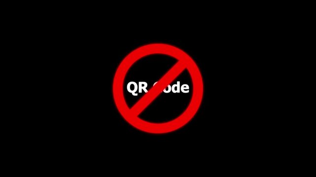 No qr code allowed sign, prohibited scanning symbol, digital restriction forbidden