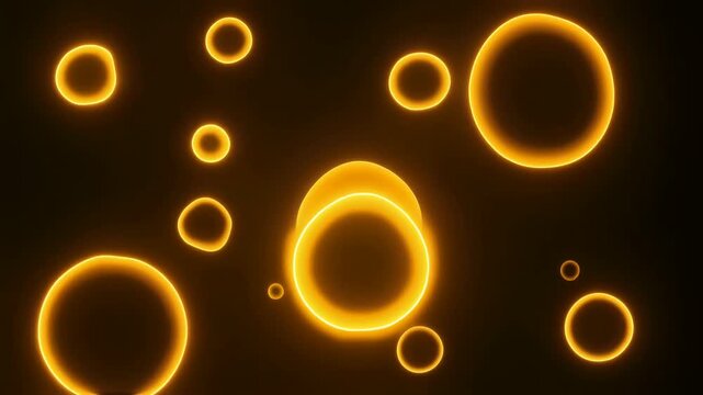 奥行きのある空間に漂うカラフルな光の輪