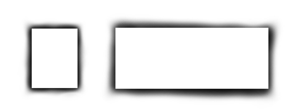 Realistic paper card shadow overlays with square and rectangle frames isolated on transparent style background for modern graphic design projects. Soft blur creates natural depth. Perfect for mockups,
