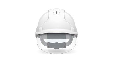 Fototapeta premium White safety helmet isolated on white. Protective hard hat for construction and engineering.