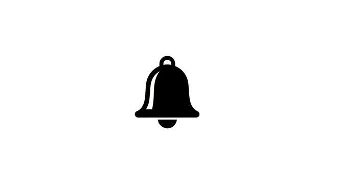 Simple black bell icon symbol.