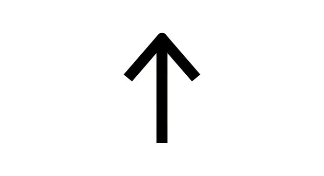 Black Arrow Pointing Up Direction Symbol.