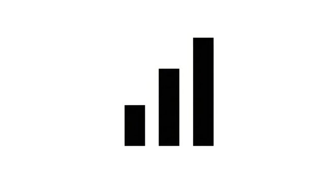 Black bar chart graph icon.
