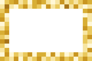 Fototapeta premium Abstract Autumn Yellow Geometric Mosaic Border Frame with Transparent Center