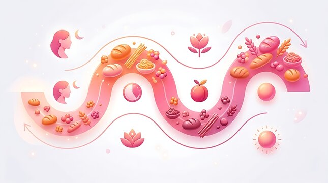 Wavy infographic path illustrating nutrition and metabolic wellness