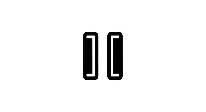 Black and white bracket symbol icon.