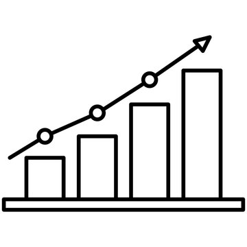 business graph with arrow icon