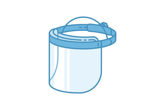 Protective Face Shield Vector Illustration