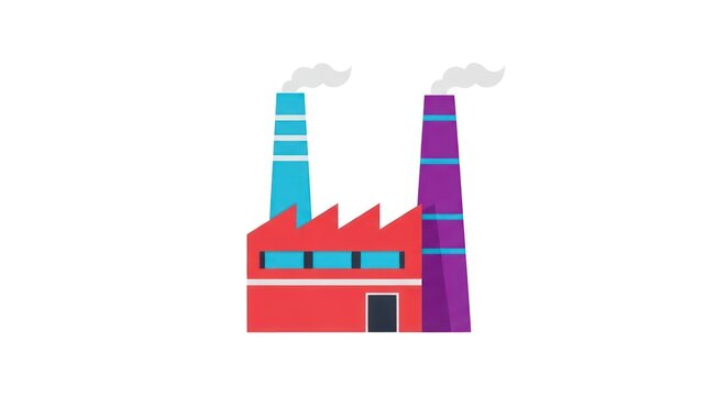 Industrial factory with smokestacks emitting smoke.