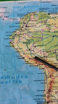 Map of Peru with Lima as the capital.