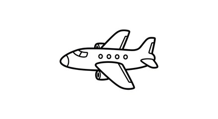 Naklejka premium Airplane flying in clear sky.