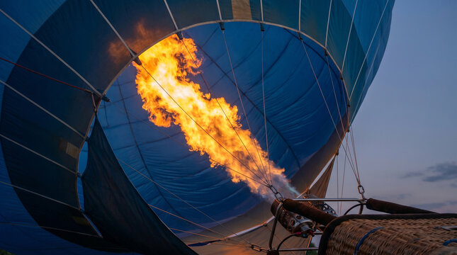 Hot Air Balloon Flame Inflation Extreme Power Adventure Travel