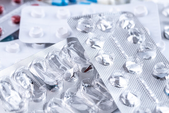 Variety of medicines and drugs.Medicine and healthcare conceptPill for the prescription and treatment various diseases chemistry