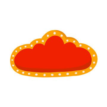 Red cloud sign frame illustration