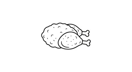 Fototapeta premium Roasted Chicken Meat Food Illustration.