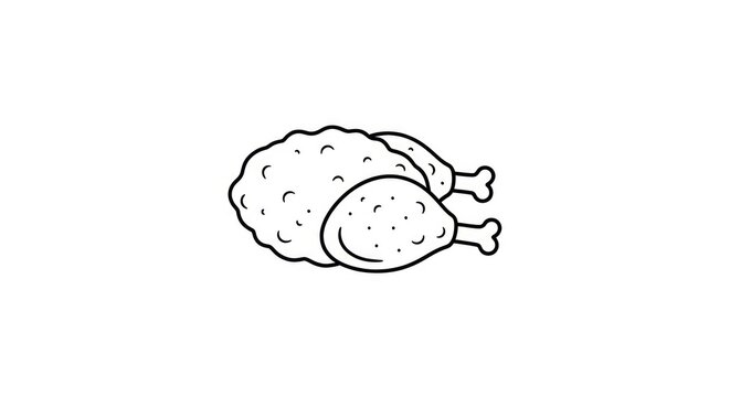 Roasted Chicken Meat Food Illustration.