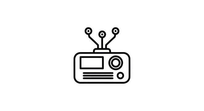 Black and white radio icon.