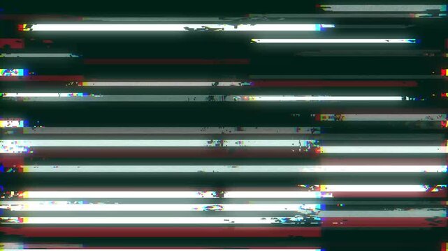 abstract colorful glitch distortion background with retro digital noise and pixel texture animation on black background,Glitch noise static television VFX. Visual video effects stripes background, 