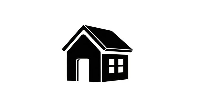 Simple black and white house icon.
