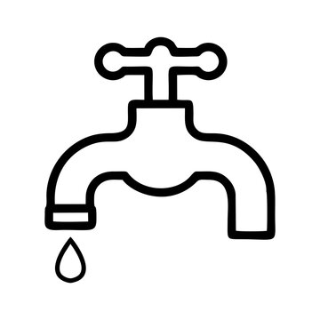 Black and white water tap icon