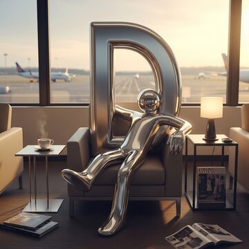 Golden Hour Departure: A Metallic Muse's Serene Wait
