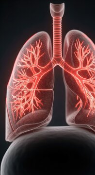 Human Respiratory System - A Detailed Anatomical Illustration.