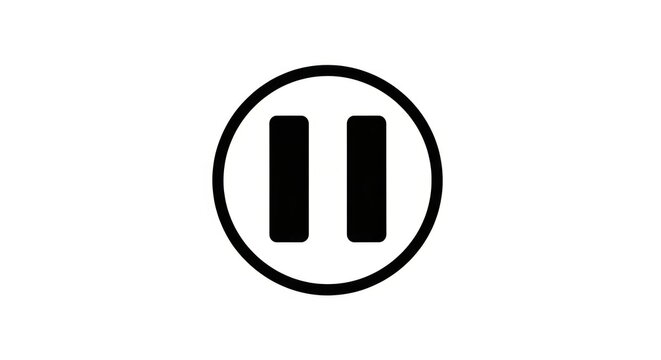 Pause button icon on white background.