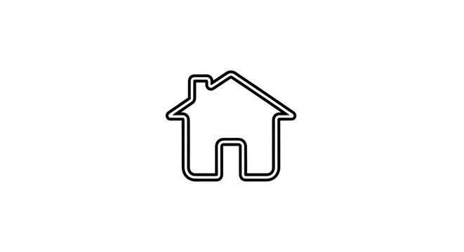 Simple house icon in black.