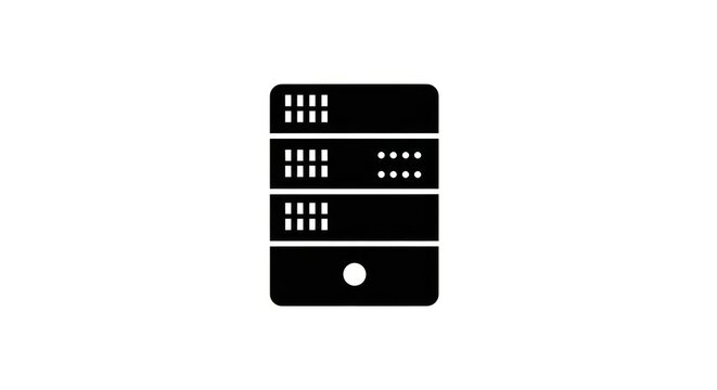 Simple server icon in black.