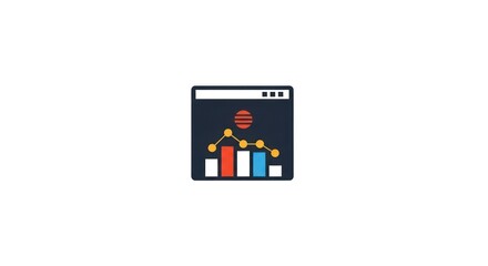 Fototapeta premium Colorful web browser window graphic.