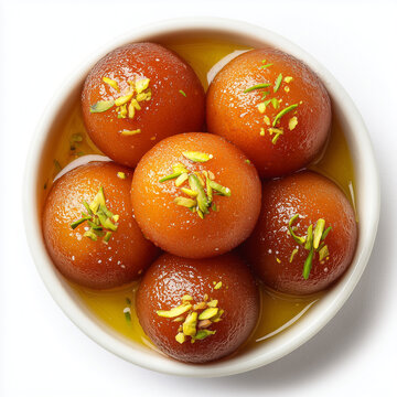 Gulab Jamun Dessert Balls Bowl Top View