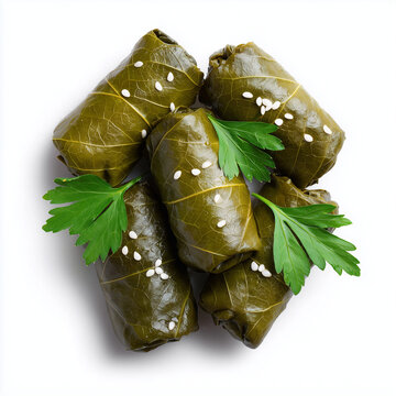 Stuffed Grape Leaves Dolma Stuffed Rice Top View