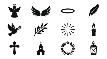 Fototapeta premium Set of Religious and Spiritual Icons and Symbols.